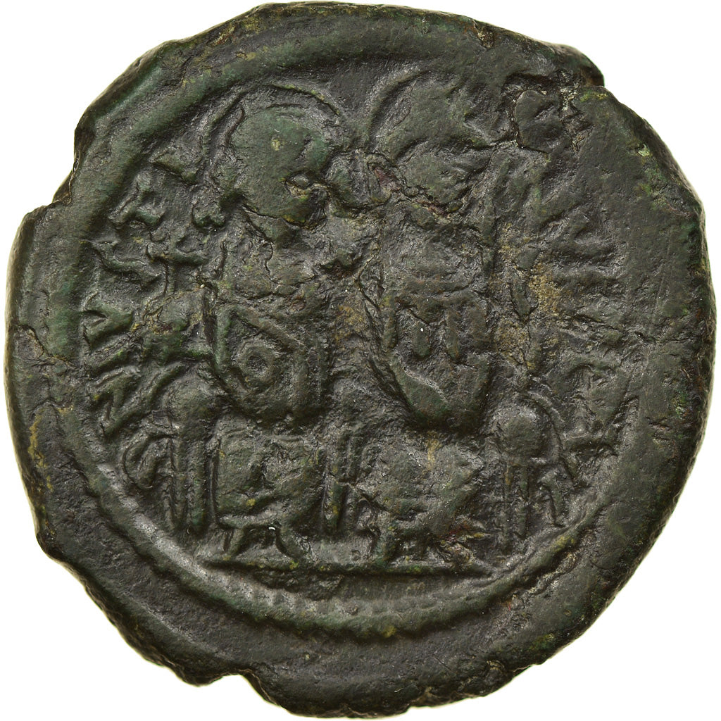 Pièce de monnaie,
Justin II,
Follis