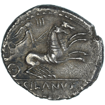 Pièce de monnaie, 
  
  D. Iunius Silanus, 
  
  Denier