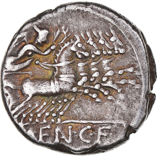 Pièce de monnaie, 
  
  M. Fannius C.f., 
  
  Denier