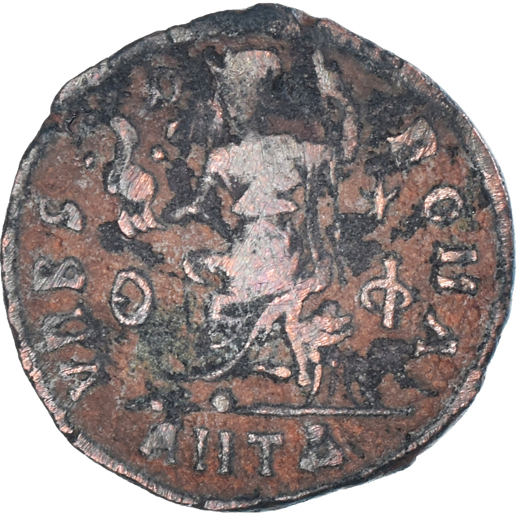 Pièce de monnaie, 
  
  Valentinien II, 
  
  Follis