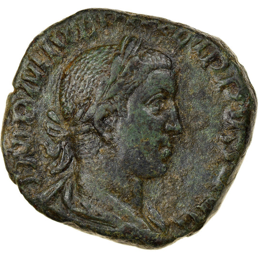 Pièce de monnaie, 
  
  Philippe II, 
  
  Sesterce